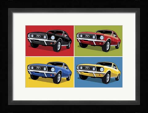 Framed 1968 Mustang Classic Car Print