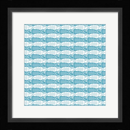 Framed Interlocking Fish Pattern Print