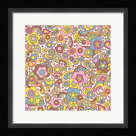 Framed Paisley Pattern On White Print