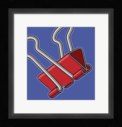 Framed Paper Clip Office Supply Print