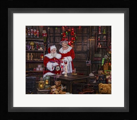 Framed Painting With Mrs Claus Print
