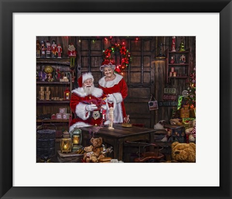 Framed Painting With Mrs Claus Print