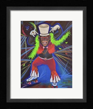 Framed Funky Pinky Monkey Print