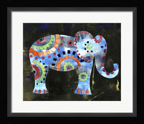 Framed Boho Elephant 1 Print