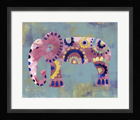 Framed Boho Elephant 4 Print