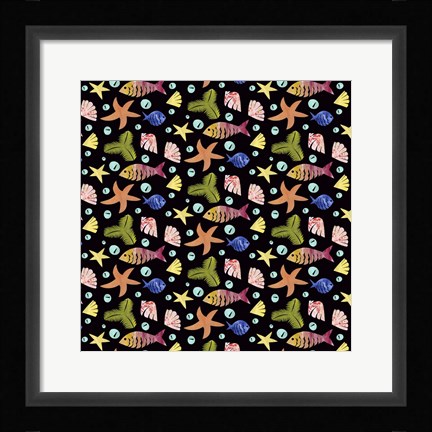 Framed Coastal Pattern 3 Print