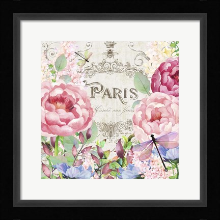 Framed Paris Flower Market I Print