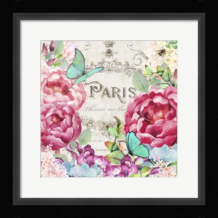 Framed Paris Flower Market II Print