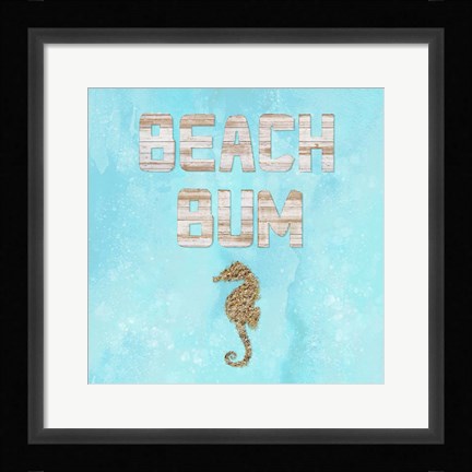 Framed Beach House Beach Bum Print
