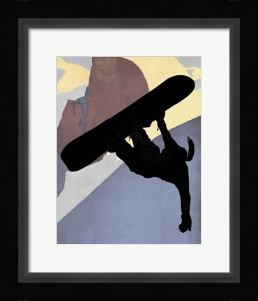 Framed Snowboarding Betty Evening Light Print