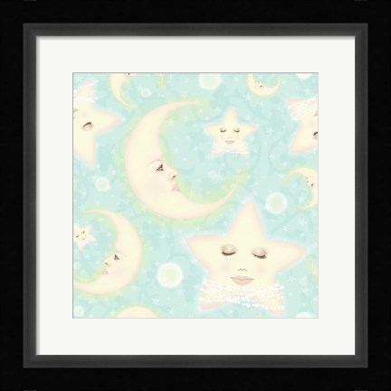 Framed Dreaming Of The Moon and North Star pattern copy Print