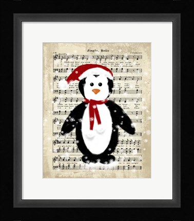 Framed Christmas Penguin Print