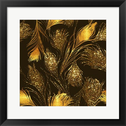 Framed Luxe Feather Pattern Print