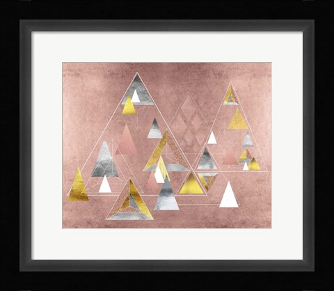 Framed Park Avenue Abstract Geometric Christmas Trees Print