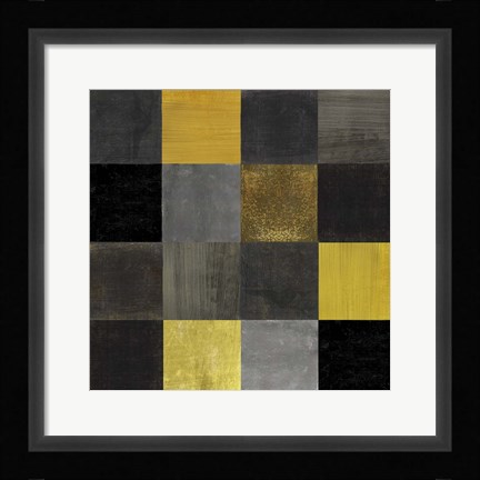 Framed Abstract Geometric Squares Print