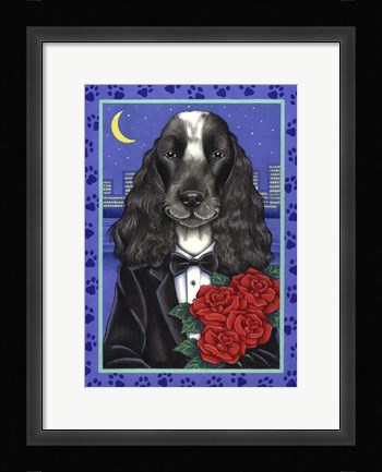 Framed Cocker Spaniel Tuxedo Print