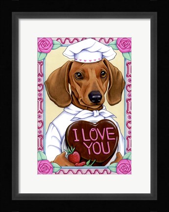 Framed Dachshund Baker Print