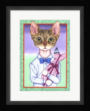 Framed Fish Cat Print