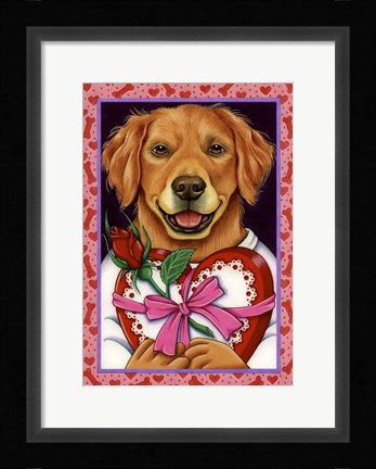 Framed Golden Retriever Chocolate Box Print