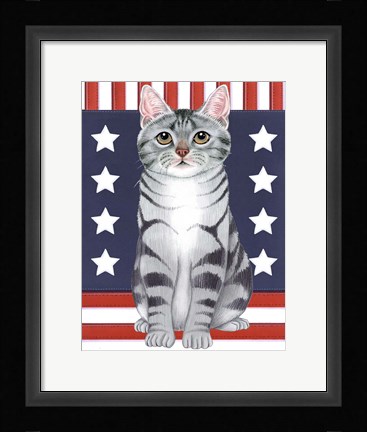 Framed Patriot Cat Print