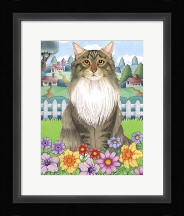 Framed Spring Maine Coon Print