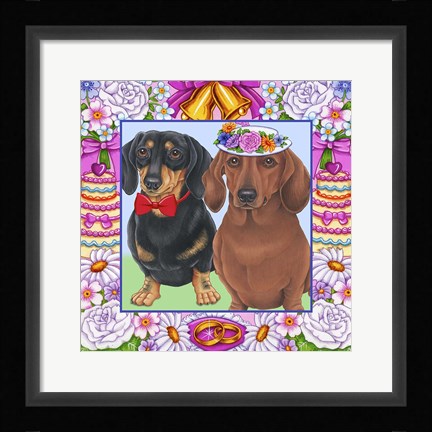 Framed Wedding Dachsunds Print