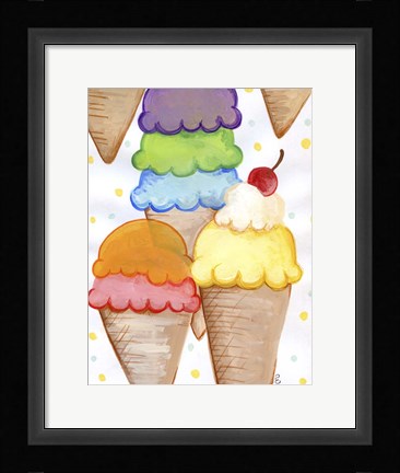 Framed Floating Ice Cream Print