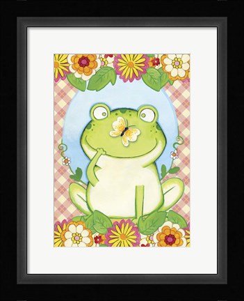 Framed Butterfly Frog Print