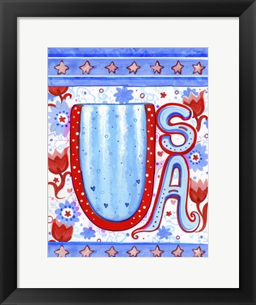 Framed Watermelon USA Print
