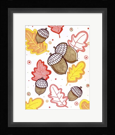 Framed Acorn Rain Print
