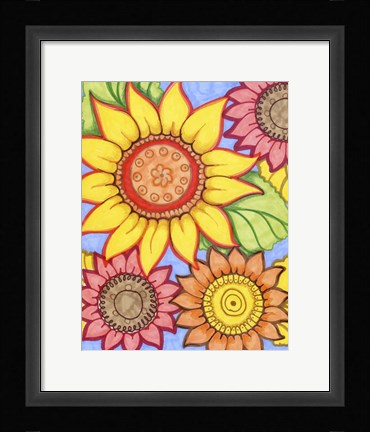 Framed Sunflower Zen Print