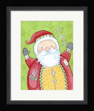 Framed Happy Santa Print