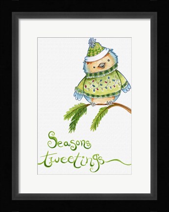 Framed Blue Birds Branch Print