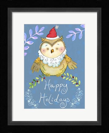 Framed Santa Owl Print