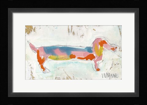 Framed Doxie on Reclaimed Wood Print