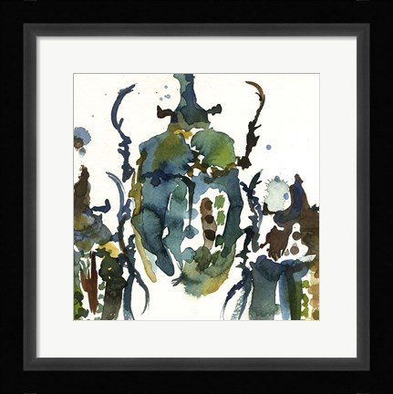Framed Imaginary Bug Series - Rhino Beetle Print