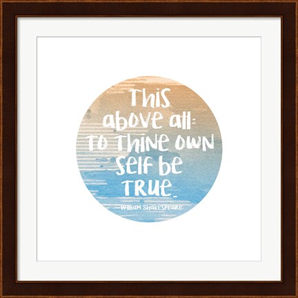 Framed To Thine Own Self Be True Shakespeare Blue Print