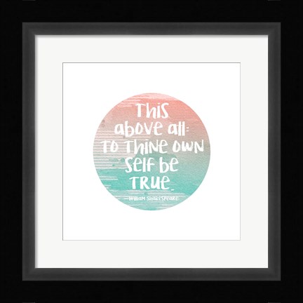Framed To Thine Own Self Be True Shakespeare Green Print