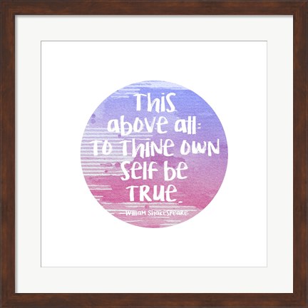 Framed To Thine Own Self Be True Shakespeare Purple Print