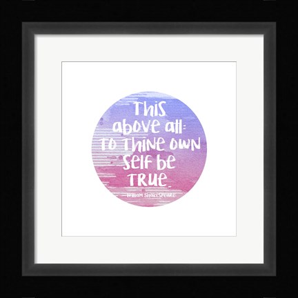 Framed To Thine Own Self Be True Shakespeare Purple Print