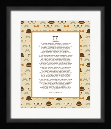 Framed If by Rudyard Kipling - Retro Orange Print