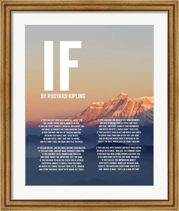 Framed If by Rudyard Kipling - Mountain Sunset Print