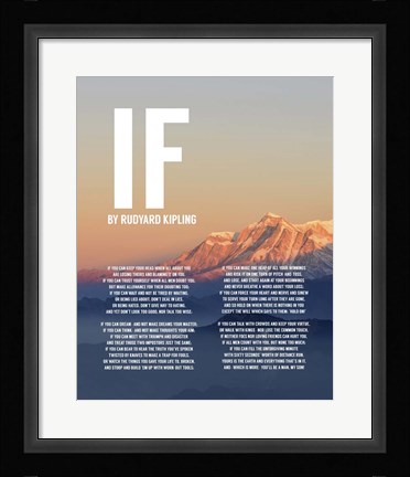 Framed If by Rudyard Kipling - Mountain Sunset Print
