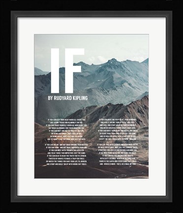 Framed If by Rudyard Kipling - Mountains Print