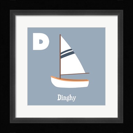 Framed Transportation Alphabet - D is for Dinghy Print
