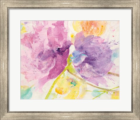 Framed Spring Abstracts Florals I Print