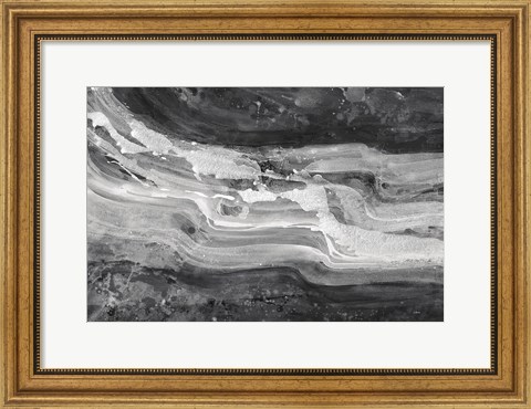 Framed Currents Gray Black White Print