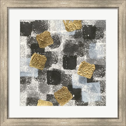 Framed Gold Squares I Print