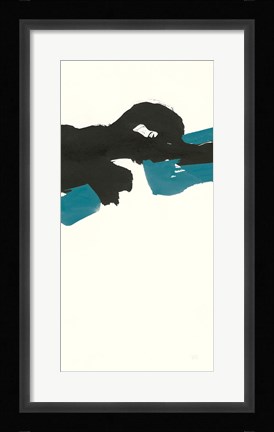 Framed Minimal Panel II Teal Print