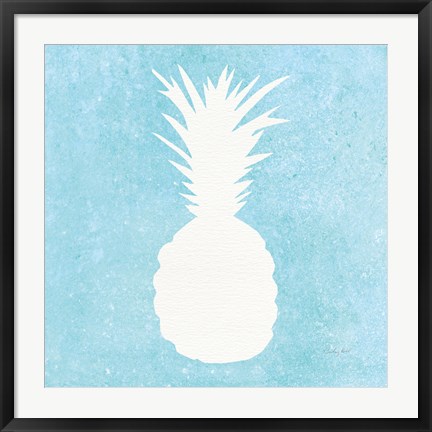 Framed Tropical Fun Pineapple Silhouette I Print